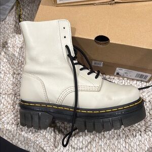 Dr. Martens Grey Combat Platform Boots